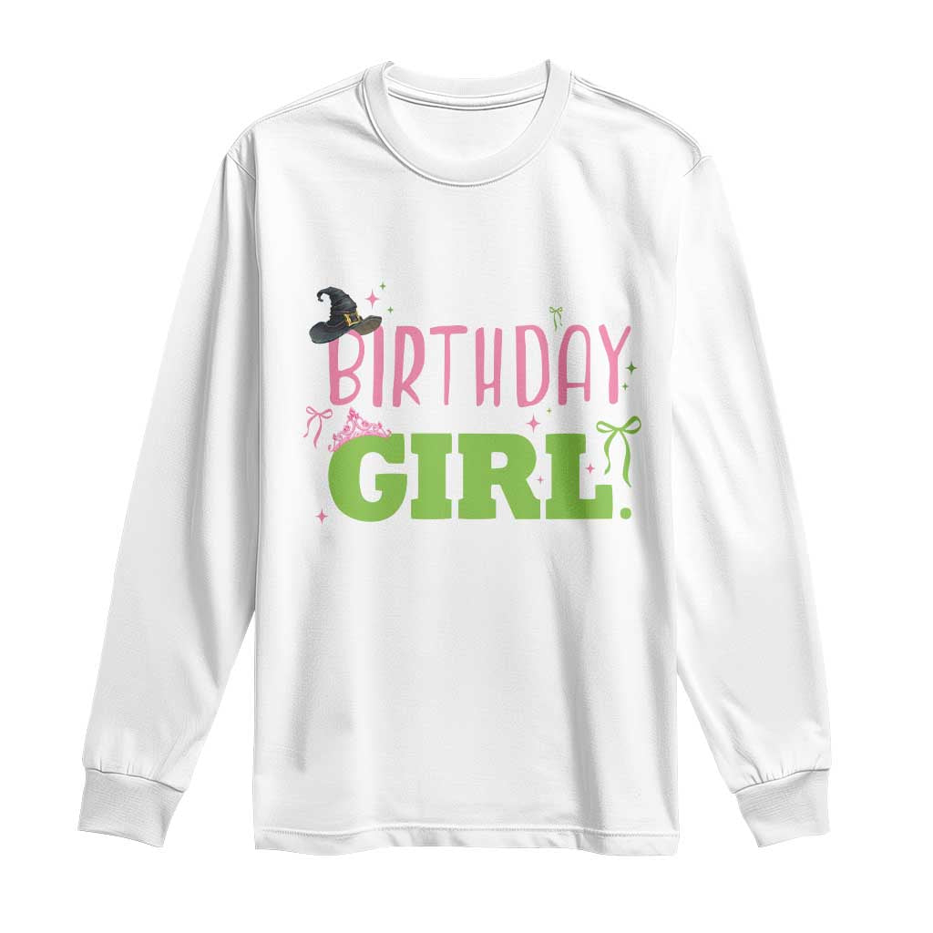 Birthday Girl Long Sleeve Shirt Witch Pink Green Toddler Baby 1st 2nd 3rd 4th 5th 6th 7th TS10 White Print Your Wear