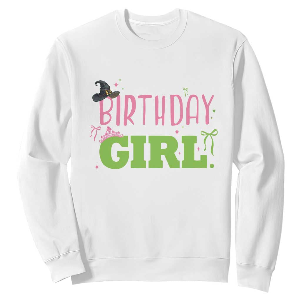 Birthday Girl Sweatshirt Witch Pink Green Toddler Baby 1st 2nd 3rd 4th 5th 6th 7th TS10 White Print Your Wear