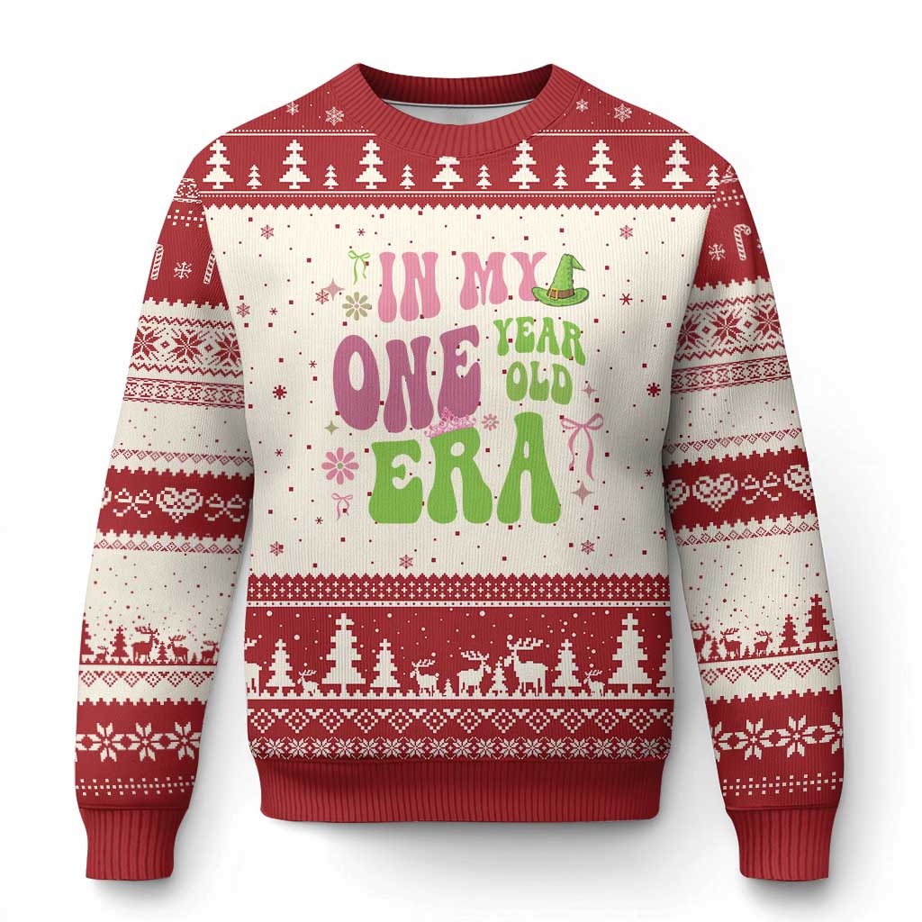 Baby Girl First Birthday Outfit Ugly Christmas Sweater In My One Year Old Era Witch Pink Green TS10 Beige Red Print Your Wear