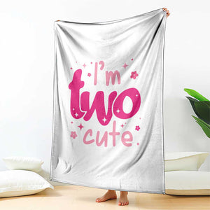 Two Birthday Girl Throw Blanket Pink 2nd Bday Im Two Cute TS10 Print Your Wear