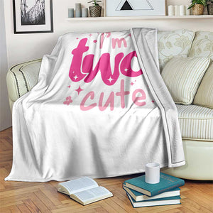 Two Birthday Girl Throw Blanket Pink 2nd Bday Im Two Cute TS10 Print Your Wear