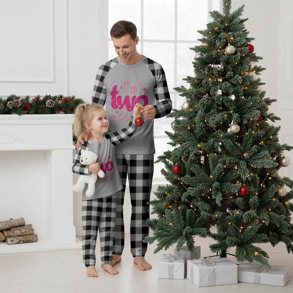 Two Birthday Girl Plaid Pajama Set Pink 2nd Bday Im Two Cute TS10 White Plaid Print Your Wear