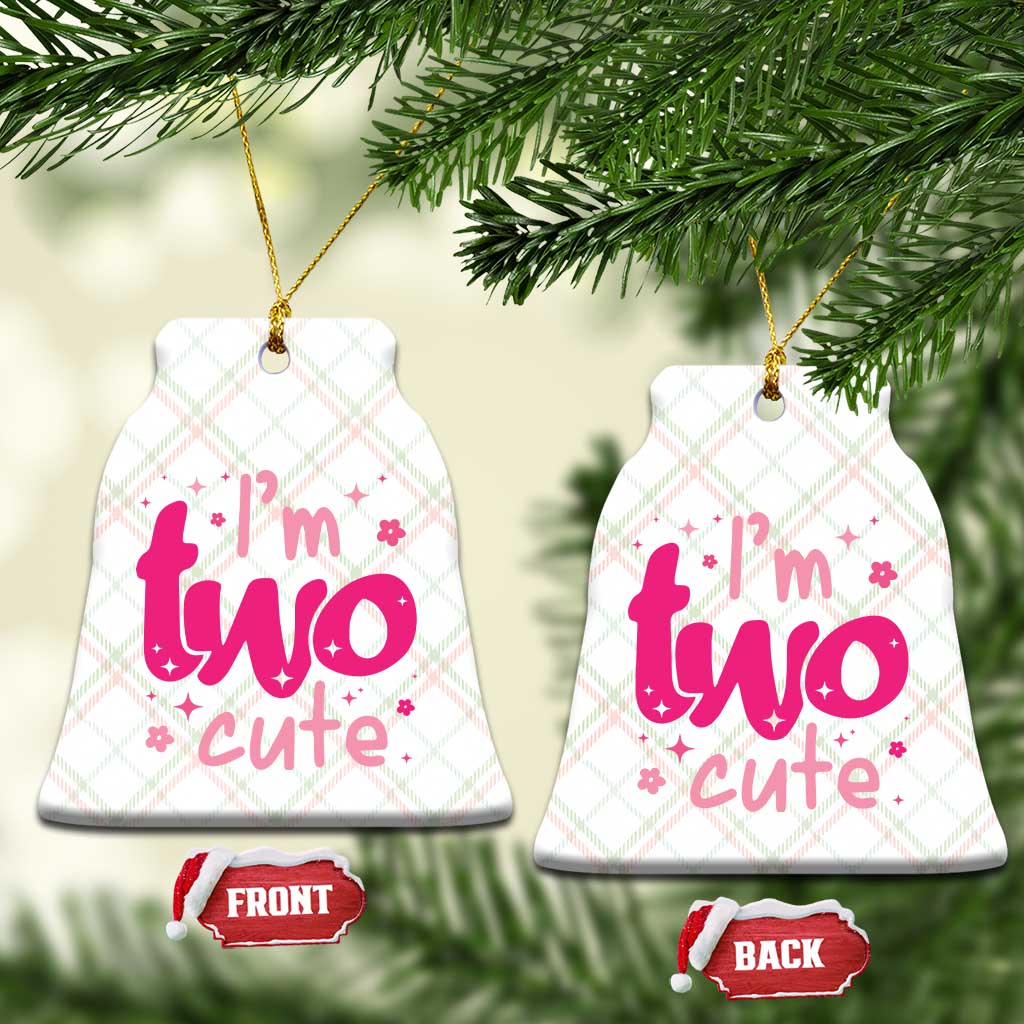 Two Birthday Girl Ceramic Ornament Pink 2nd Bday Im Two Cute TS10 Print Your Wear