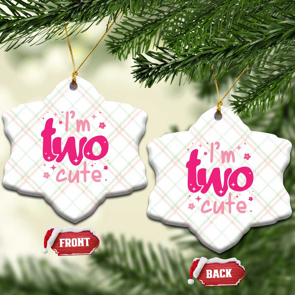 Two Birthday Girl Ceramic Ornament Pink 2nd Bday Im Two Cute TS10 Print Your Wear