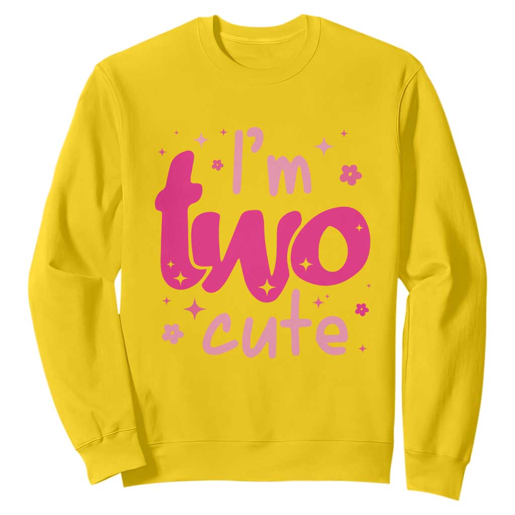 Two Birthday Girl Sweatshirt Pink 2nd Bday Im Two Cute TS10 Daisy Print Your Wear