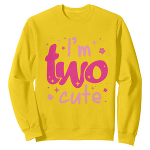 Two Birthday Girl Sweatshirt Pink 2nd Bday Im Two Cute TS10 Daisy Print Your Wear