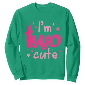 Two Birthday Girl Sweatshirt Pink 2nd Bday Im Two Cute TS10 Irish Green Print Your Wear