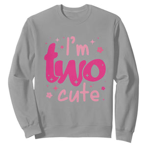 Two Birthday Girl Sweatshirt Pink 2nd Bday Im Two Cute TS10 Sport Gray Print Your Wear