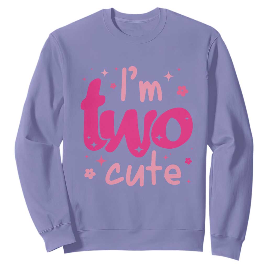 Two Birthday Girl Sweatshirt Pink 2nd Bday Im Two Cute TS10 Violet Print Your Wear