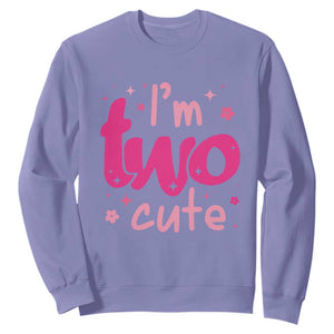 Two Birthday Girl Sweatshirt Pink 2nd Bday Im Two Cute TS10 Violet Print Your Wear