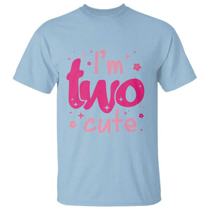 Two Birthday Girl T Shirt Pink 2nd Bday Im Two Cute TS10 Light Blue Print Your Wear