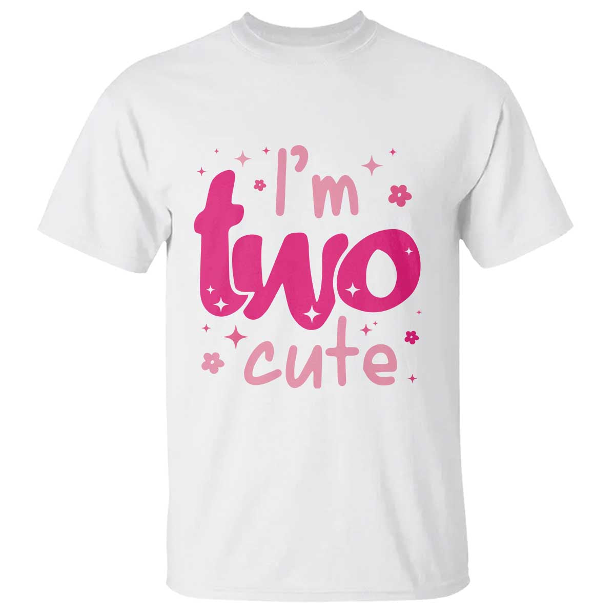 Two Birthday Girl T Shirt Pink 2nd Bday Im Two Cute TS10 White Print Your Wear