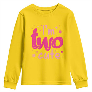 Two Birthday Girl Youth Sweatshirt Pink 2nd Bday Im Two Cute TS10 Daisy Print Your Wear