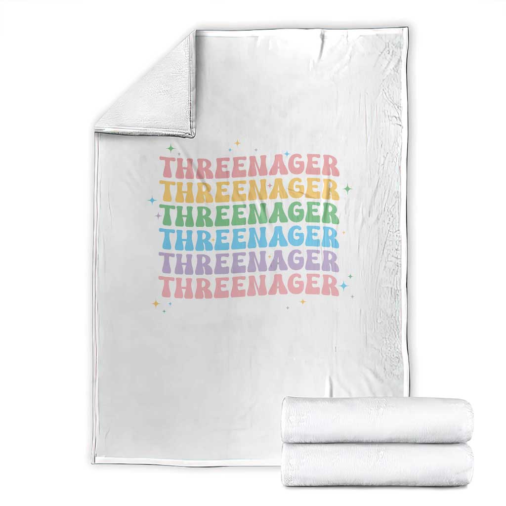 3rd Birthday Throw Blanket Toddler Threenager 3 Years Old Birthday Outfit TS10 White Print Your Wear