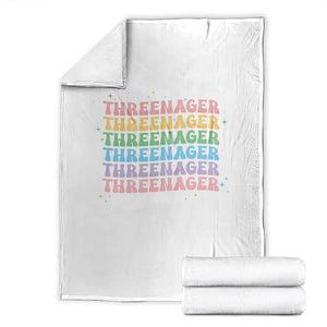 3rd Birthday Throw Blanket Toddler Threenager 3 Years Old Birthday Outfit TS10 White Print Your Wear