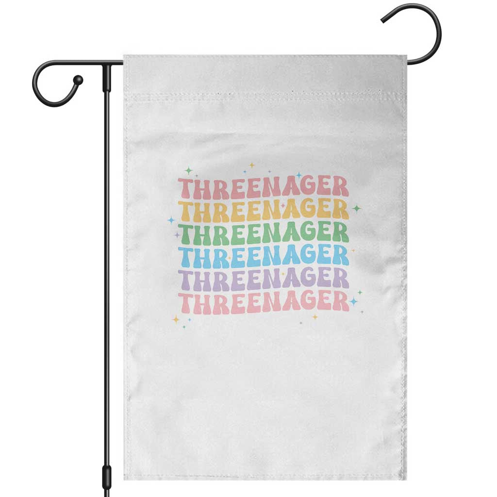 3rd Birthday Garden Flag Toddler Threenager 3 Years Old Birthday Outfit TS10 White Print Your Wear