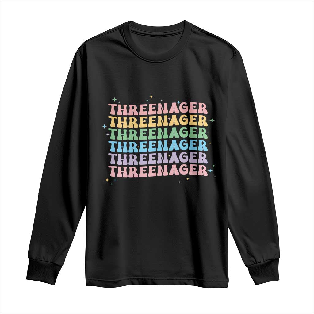 3rd Birthday Long Sleeve Shirt Toddler Threenager 3 Years Old Birthday Outfit TS10 Black Print Your Wear