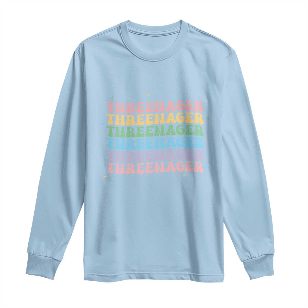 3rd Birthday Long Sleeve Shirt Toddler Threenager 3 Years Old Birthday Outfit TS10 Light Blue Print Your Wear