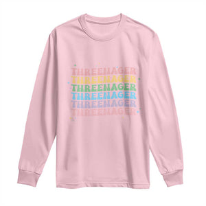 3rd Birthday Long Sleeve Shirt Toddler Threenager 3 Years Old Birthday Outfit TS10 Light Pink Print Your Wear