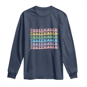 3rd Birthday Long Sleeve Shirt Toddler Threenager 3 Years Old Birthday Outfit TS10 Navy Print Your Wear