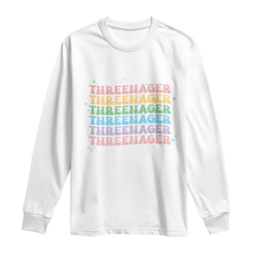 3rd Birthday Long Sleeve Shirt Toddler Threenager 3 Years Old Birthday Outfit TS10 White Print Your Wear