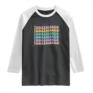 3rd Birthday Raglan Shirt Toddler Threenager 3 Years Old Birthday Outfit TS10 Black White Print Your Wear