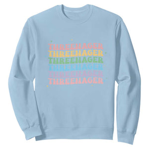 3rd Birthday Sweatshirt Toddler Threenager 3 Years Old Birthday Outfit TS10 Light Blue Print Your Wear