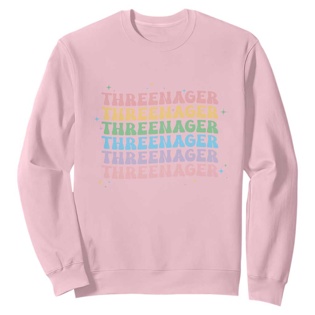 3rd Birthday Sweatshirt Toddler Threenager 3 Years Old Birthday Outfit TS10 Light Pink Print Your Wear
