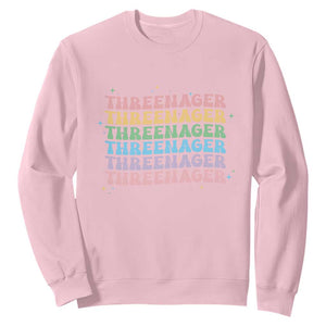 3rd Birthday Sweatshirt Toddler Threenager 3 Years Old Birthday Outfit TS10 Light Pink Print Your Wear