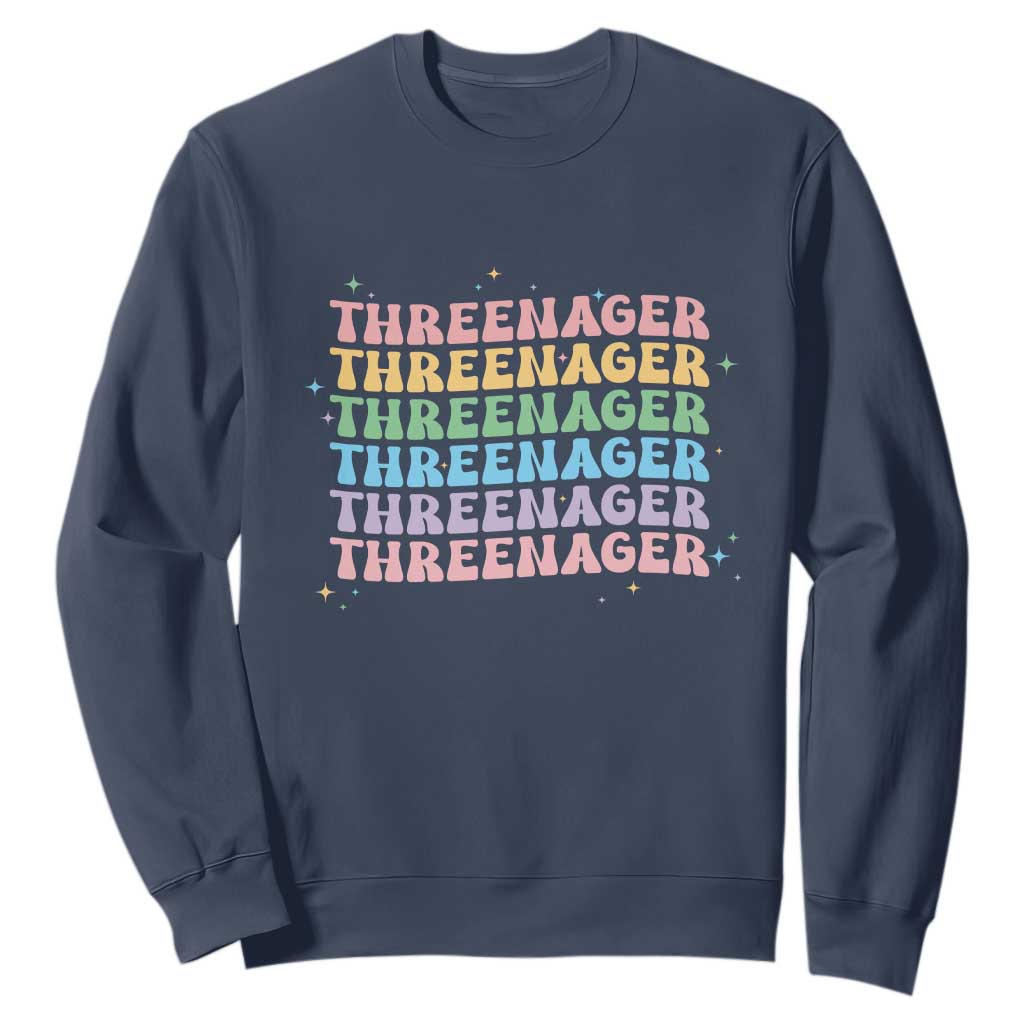 3rd Birthday Sweatshirt Toddler Threenager 3 Years Old Birthday Outfit TS10 Navy Print Your Wear