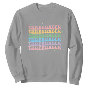 3rd Birthday Sweatshirt Toddler Threenager 3 Years Old Birthday Outfit TS10 Sport Gray Print Your Wear
