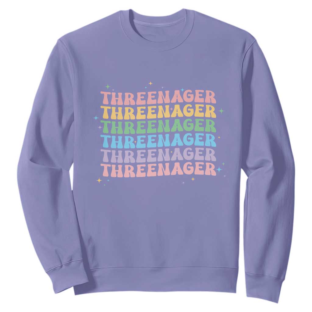 3rd Birthday Sweatshirt Toddler Threenager 3 Years Old Birthday Outfit TS10 Violet Print Your Wear