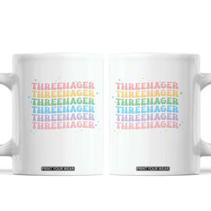3rd Birthday Coffee Mug Toddler Threenager 3 Years Old Birthday Outfit TS10 White Print Your Wear