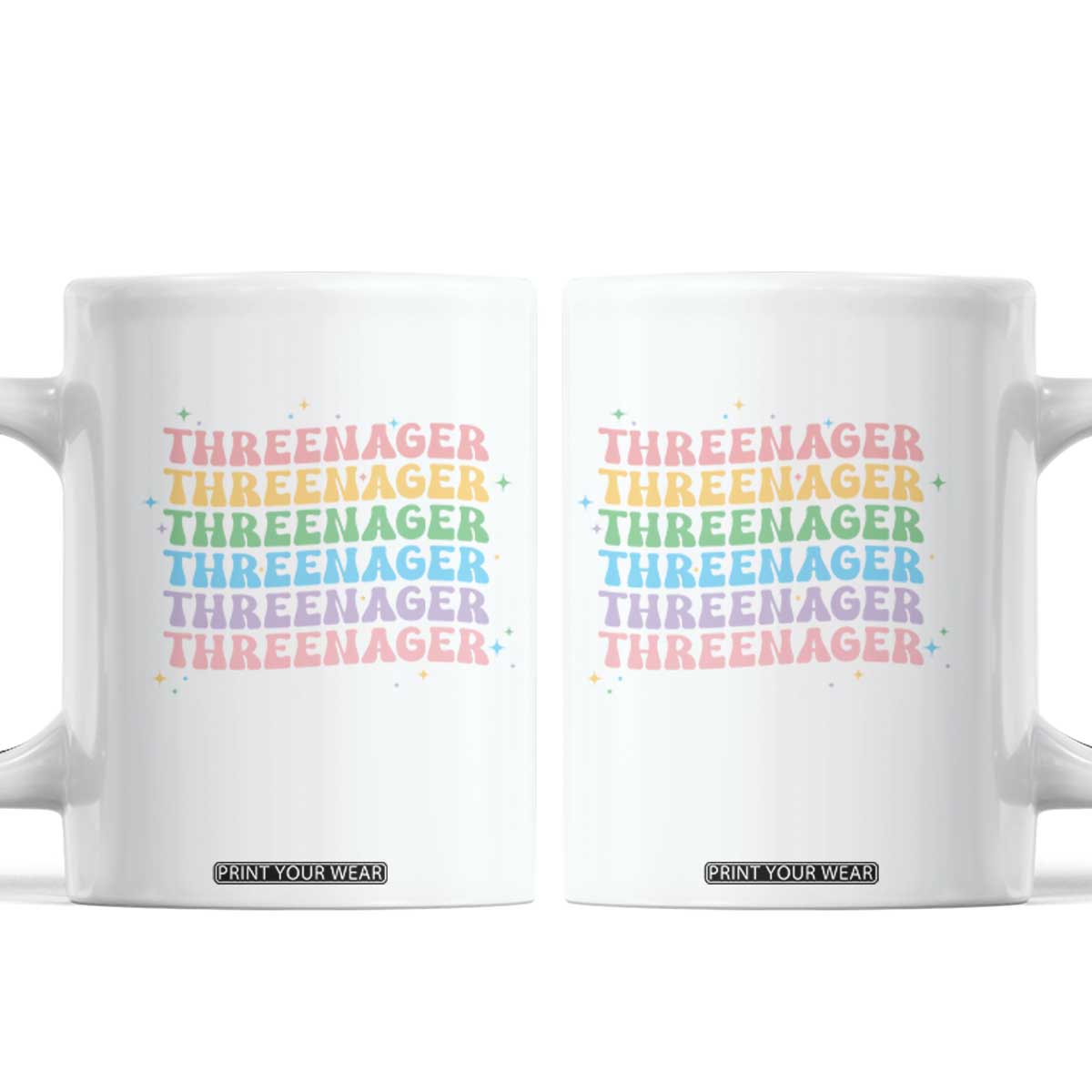 3rd Birthday Coffee Mug Toddler Threenager 3 Years Old Birthday Outfit TS10 White Print Your Wear