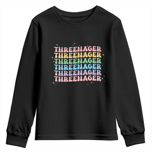 3rd Birthday Youth Sweatshirt Toddler Threenager 3 Years Old Birthday Outfit TS10 Black Print Your Wear