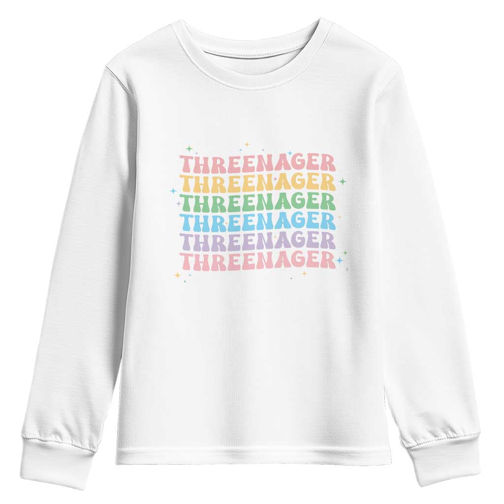 3rd Birthday Youth Sweatshirt Toddler Threenager 3 Years Old Birthday Outfit TS10 White Print Your Wear