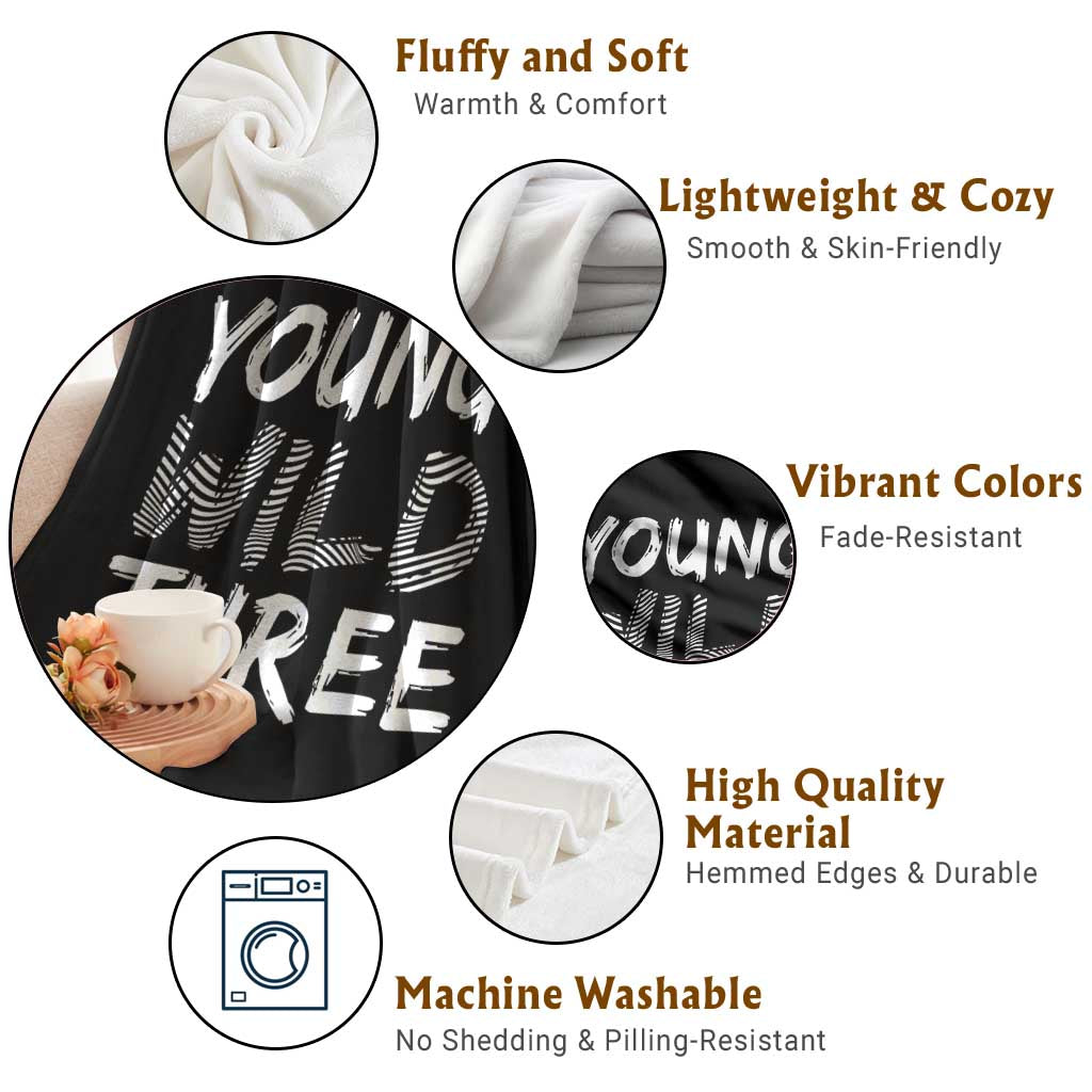 Toddler 3rd Birthday Throw Blanket Young Wild And Three TS10 Print Your Wear