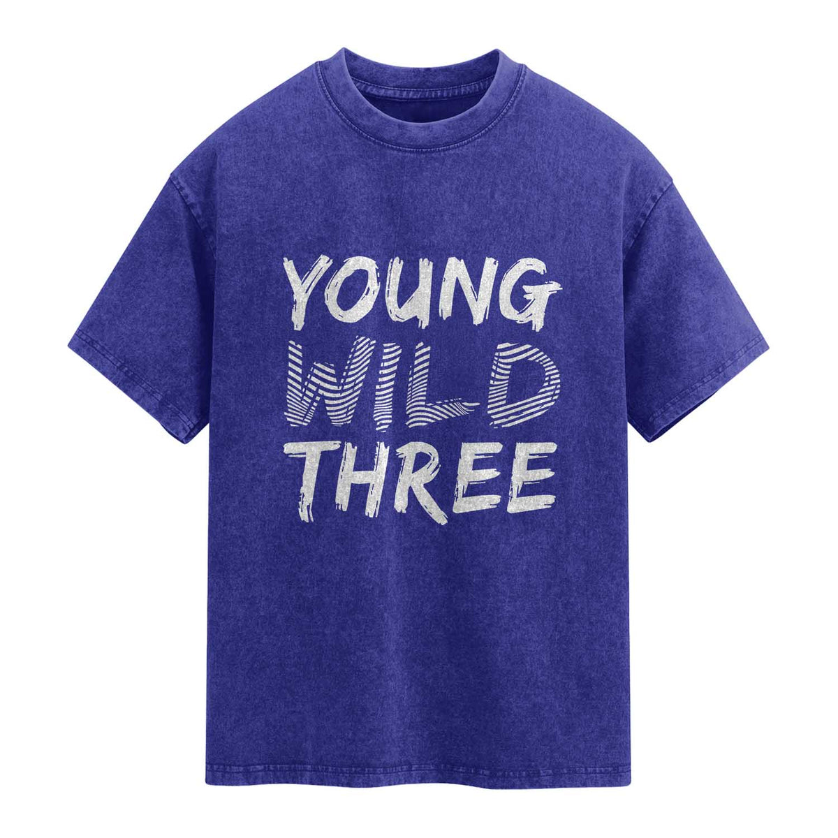 Toddler 3rd Birthday Washed Cotton T-Shirt Young Wild And Three