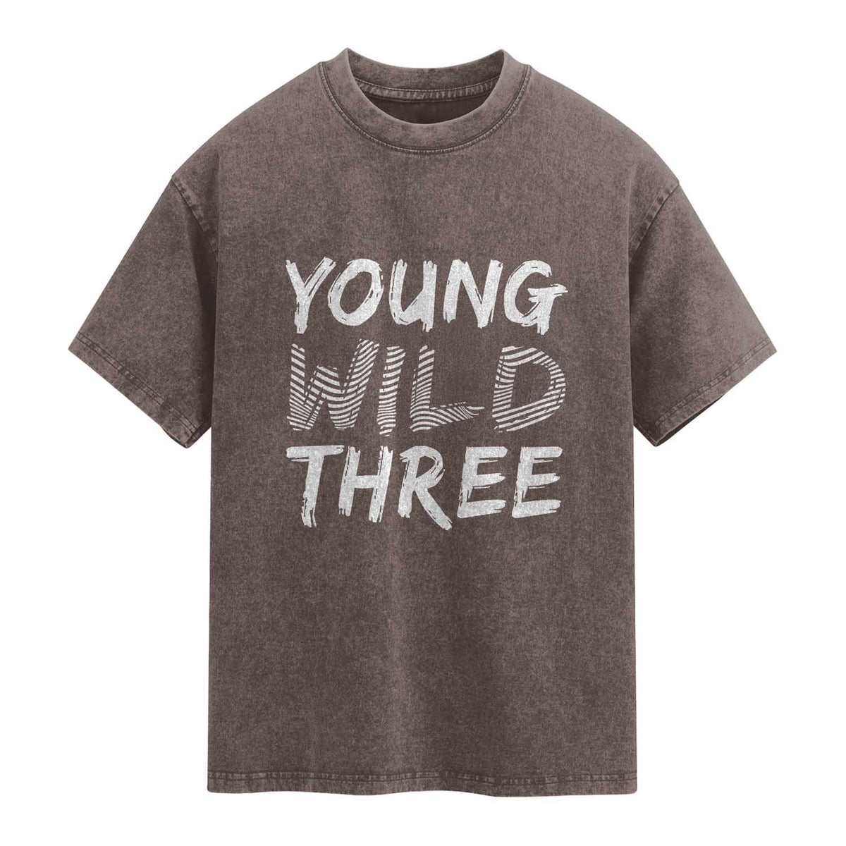 Toddler 3rd Birthday Washed Cotton T-Shirt Young Wild And Three