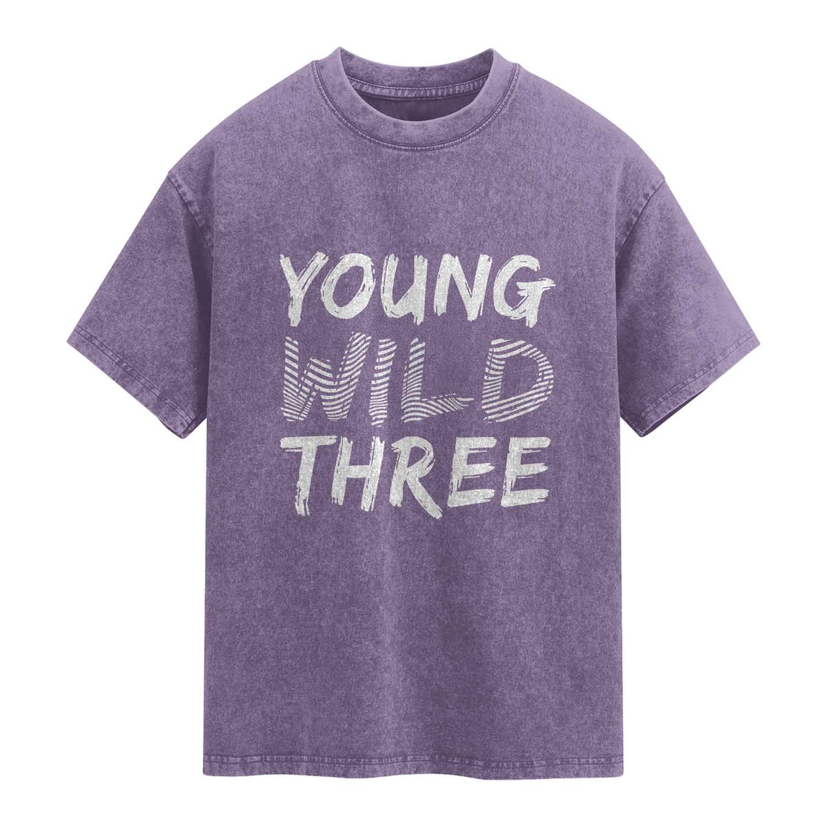Toddler 3rd Birthday Washed Cotton T-Shirt Young Wild And Three