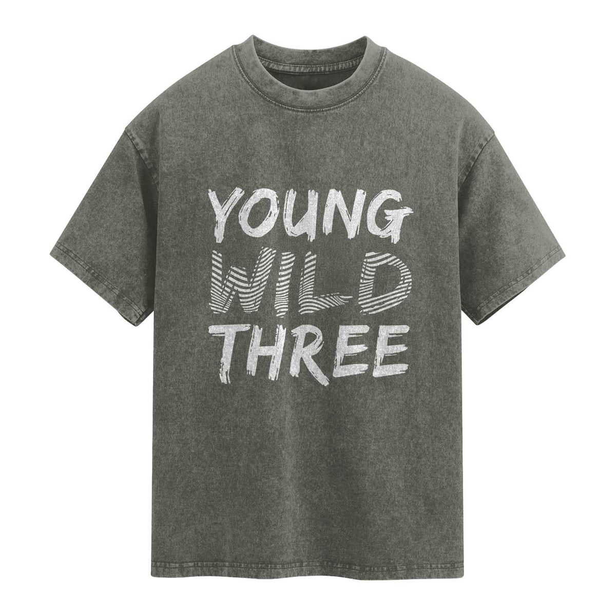 Toddler 3rd Birthday Washed Cotton T-Shirt Young Wild And Three