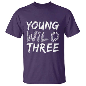 Toddler 3rd Birthday T Shirt Young Wild And Three TS10 Purple Print Your Wear
