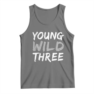Toddler 3rd Birthday Tank Top Young Wild And Three TS10 Black Heather Print Your Wear