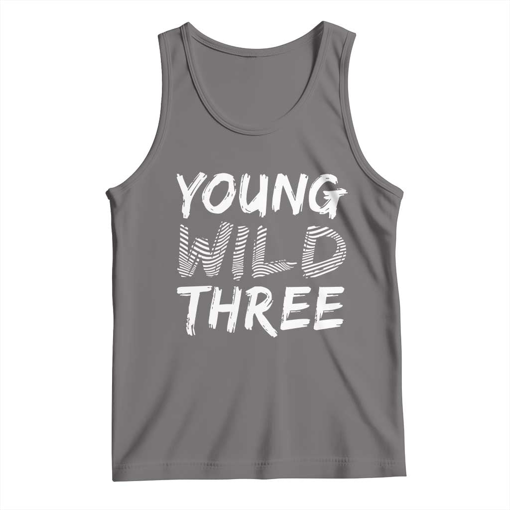 Toddler 3rd Birthday Tank Top Young Wild And Three TS10 Deep Heather Print Your Wear