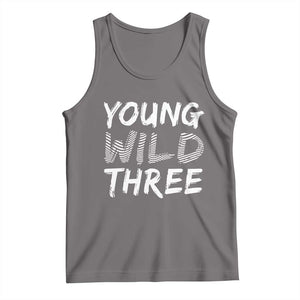 Toddler 3rd Birthday Tank Top Young Wild And Three TS10 Deep Heather Print Your Wear