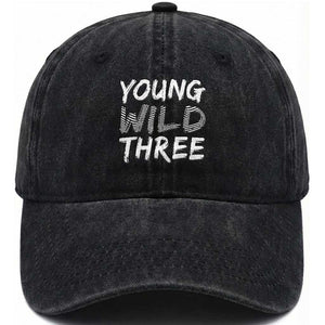 Toddler 3rd Birthday Washed Cotton Baseball Cap Young Wild And Three TS10 Print Your Wear