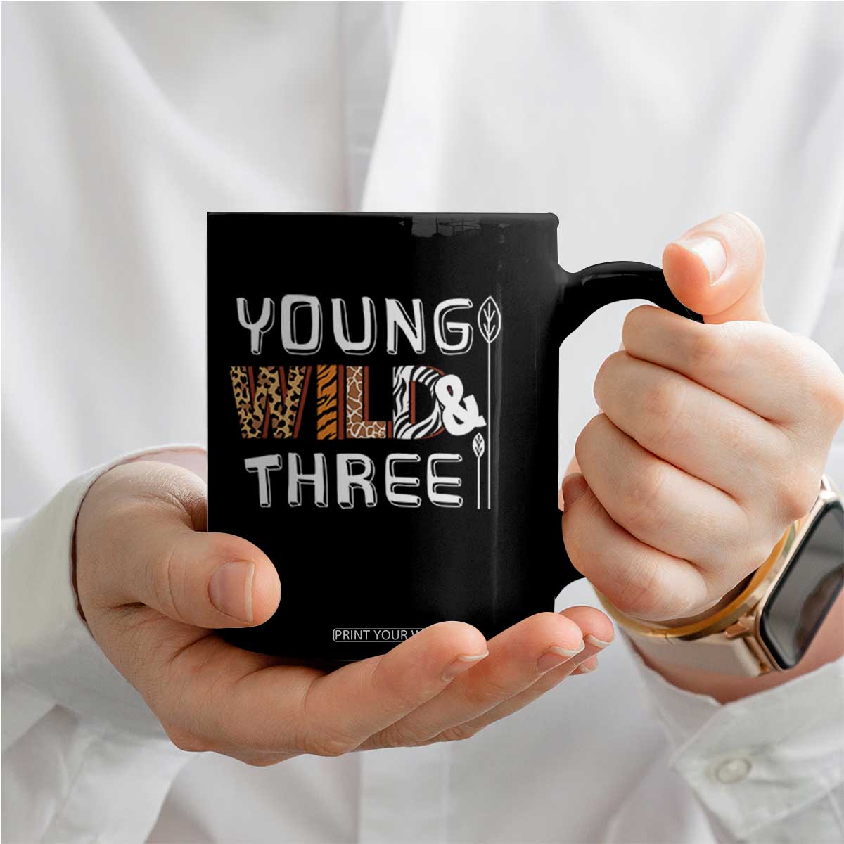 3rd Birthday Coffee Mug Young Wild And Three Safari Zoo Party TS10 Print Your Wear