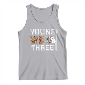 3rd Birthday Tank Top Young Wild And Three Safari Zoo Party TS10 Athletic Heather Print Your Wear