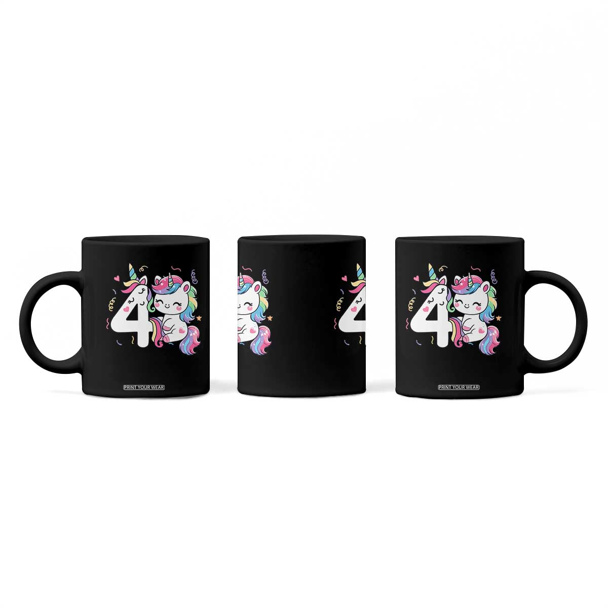 Unicorn 4th Birthday Coffee Mug 4 Years Old Birthday Outfit TS10 Print Your Wear
