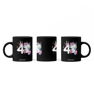 Unicorn 4th Birthday Coffee Mug 4 Years Old Birthday Outfit TS10 Print Your Wear